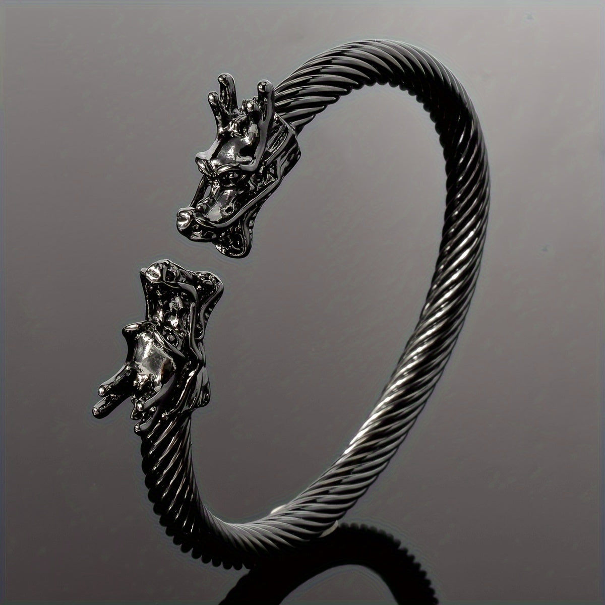 Double Dragon Copper Bracelet – Rock & Hip-Hop Style, Unisex by DailySale