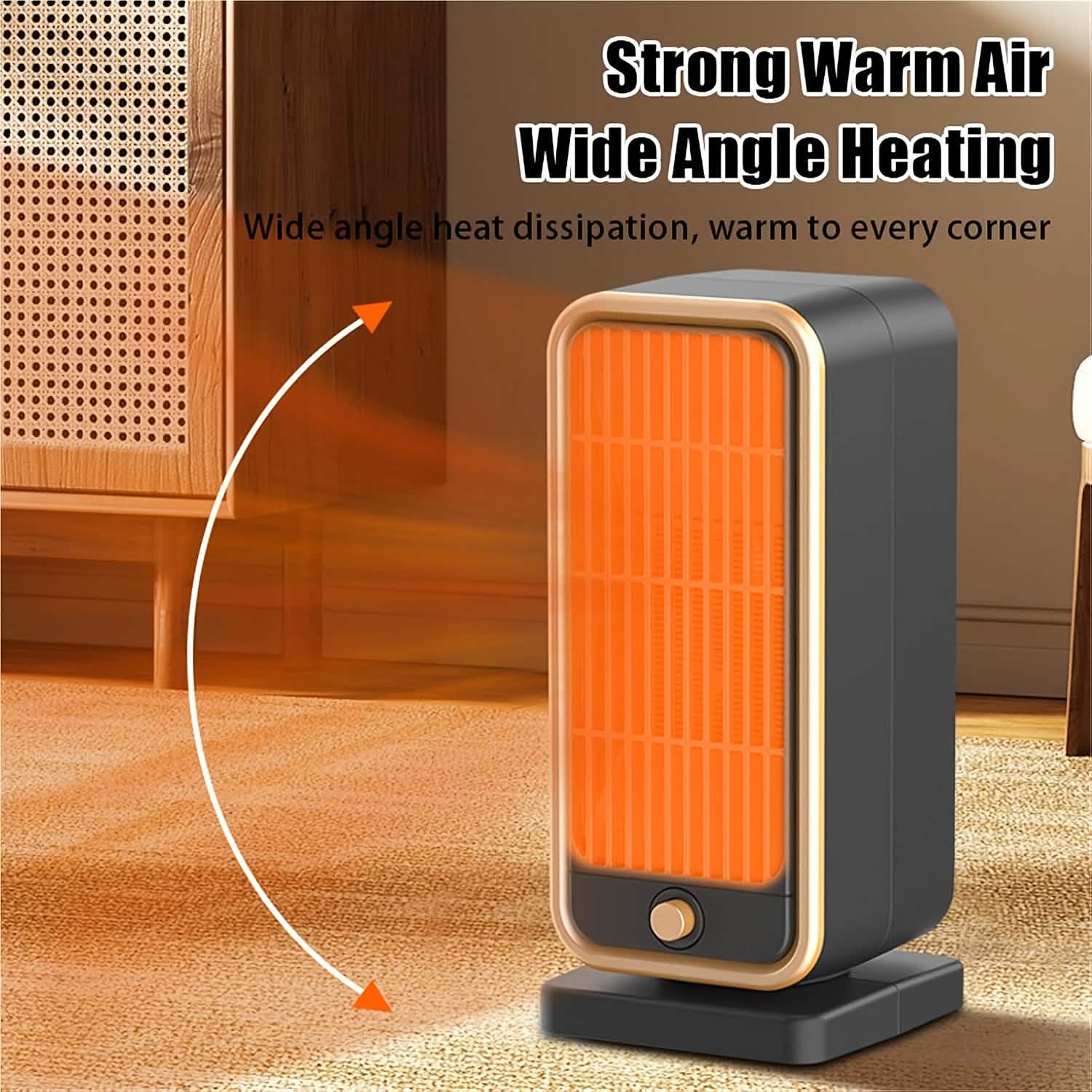 500W Portable Ceramic Space Heater with Safety Tip-Over Protection – Square Design by DailySale