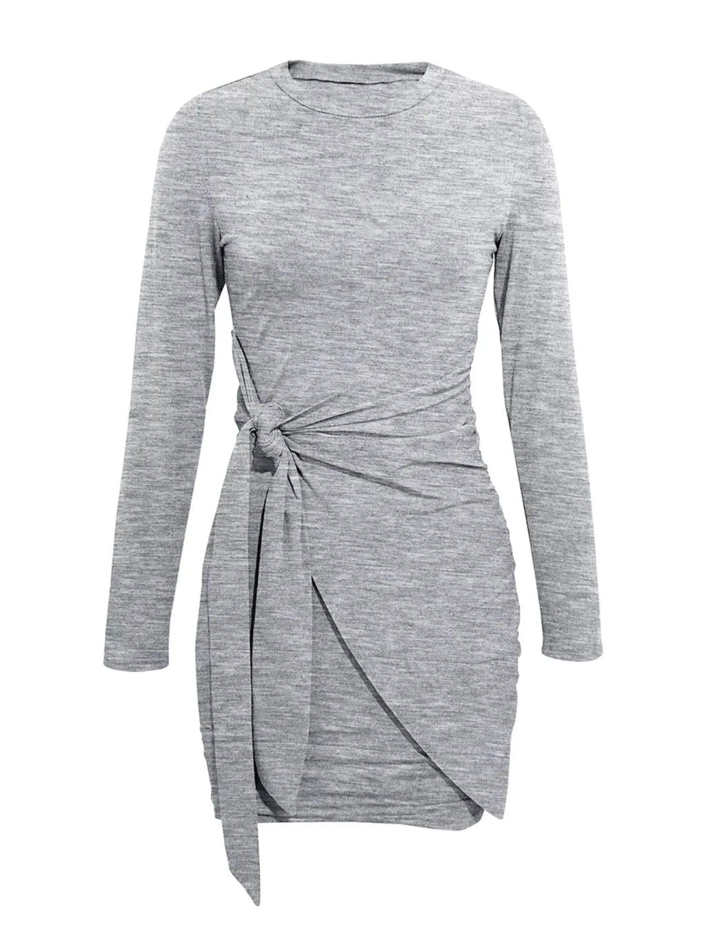 Round Neck Long Sleeve Bodycon Dress