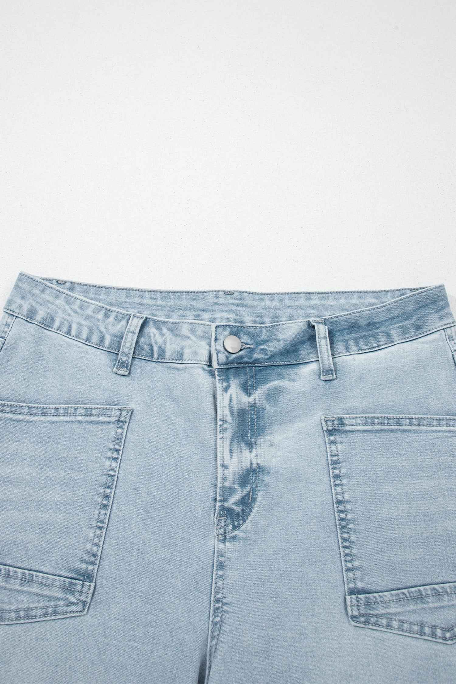 Beau Blue Frayed Cropped Straight Jeans