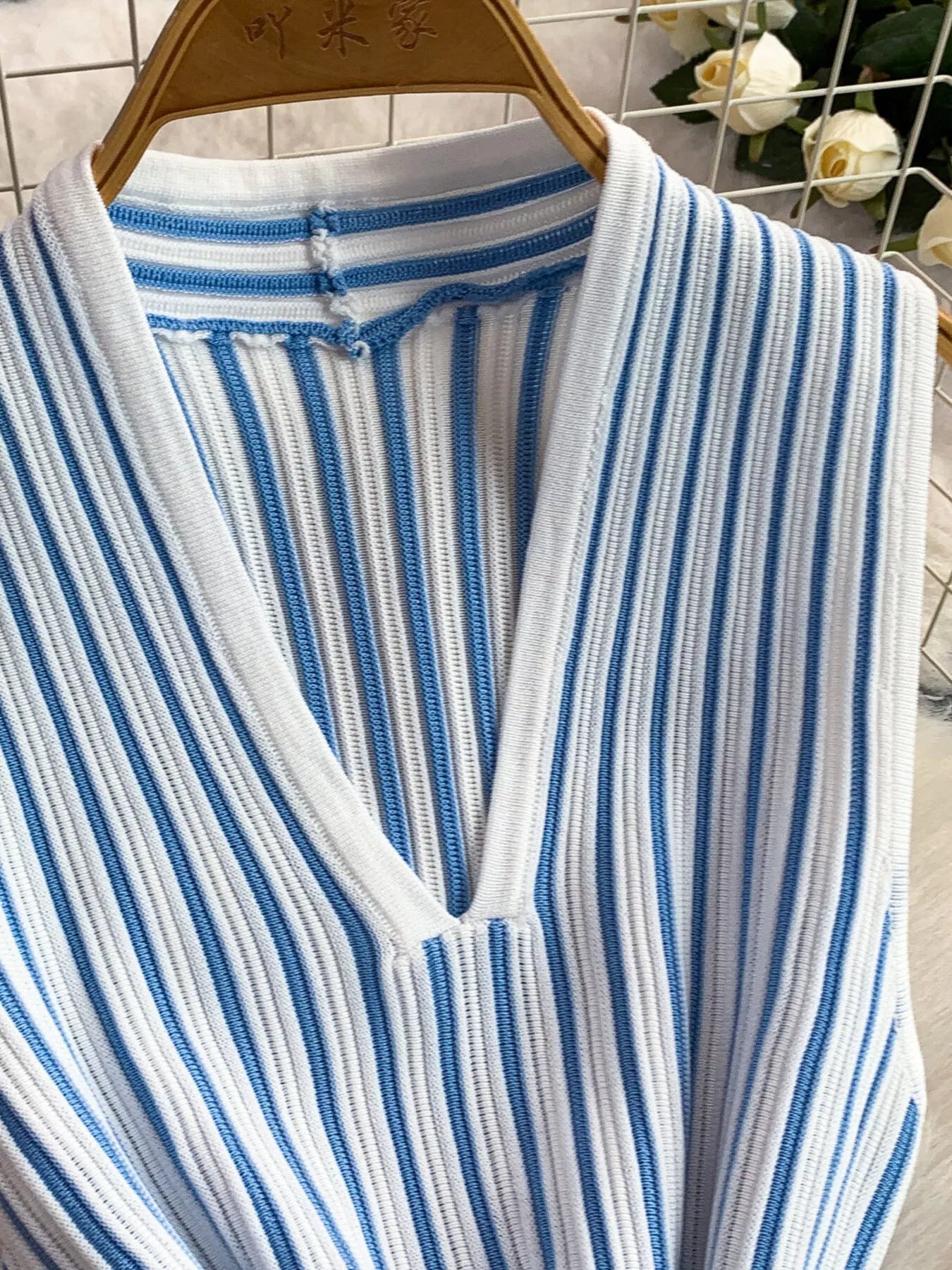 Striped Sleeveless Midi Dress by Shopiebay