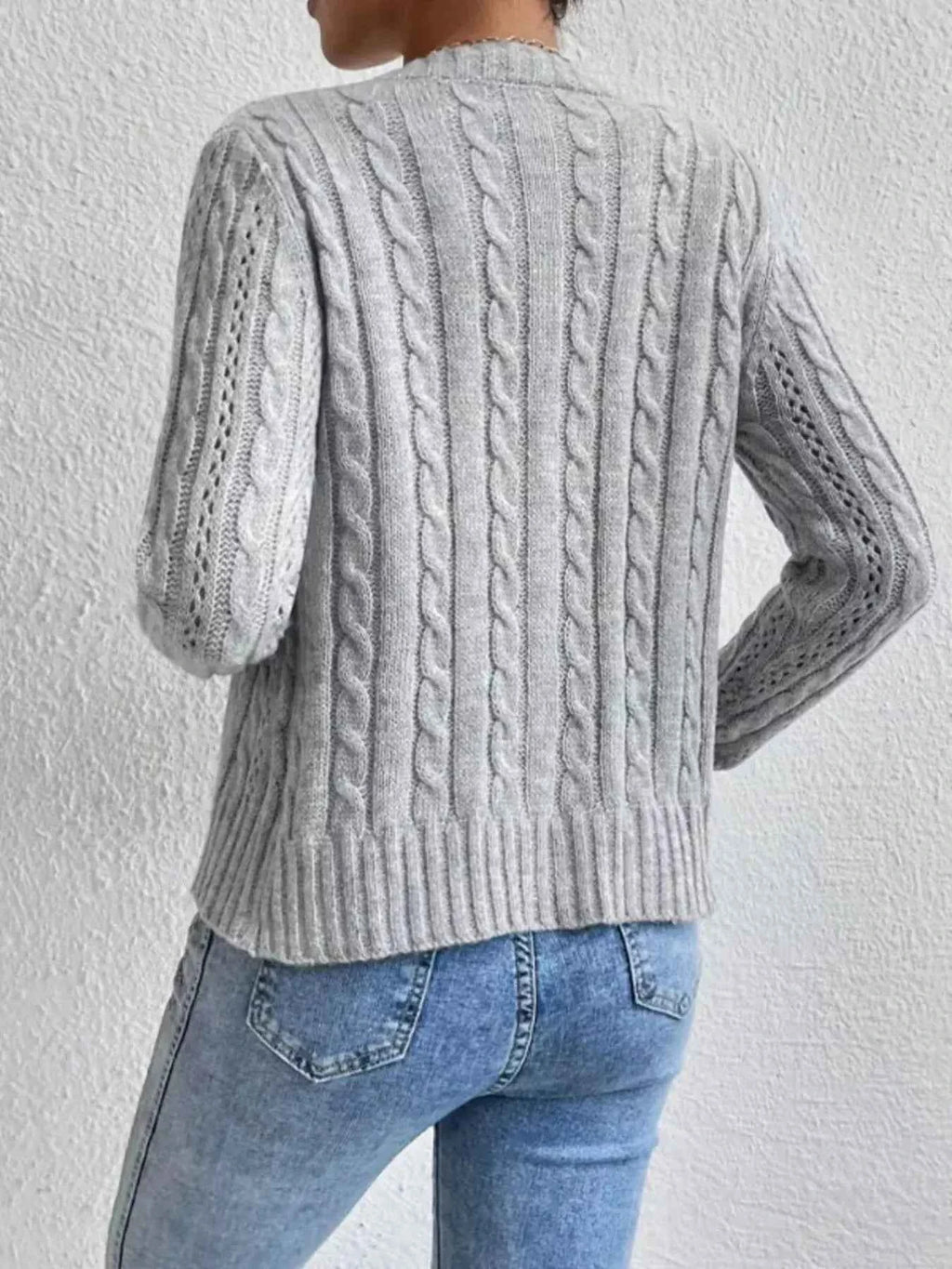 Cable Knit Button Up Cardigan