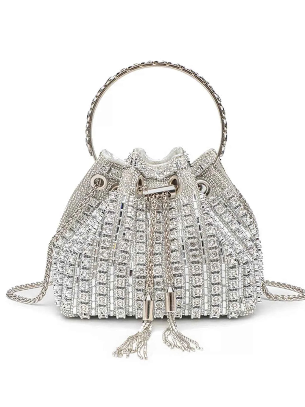 Bucket Style Rhinestone Crossbody Bag