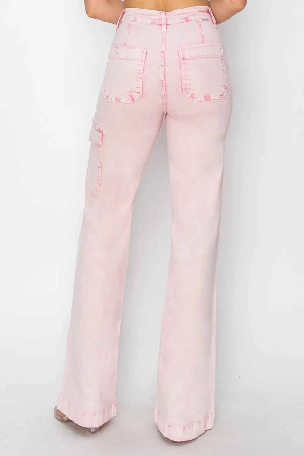RISEN Full Size High Rise Cargo Pocket Jeans