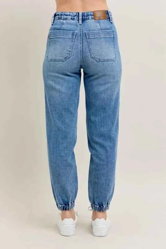 Judy Blue Full Size High Waist Denim Jogger Plus Size