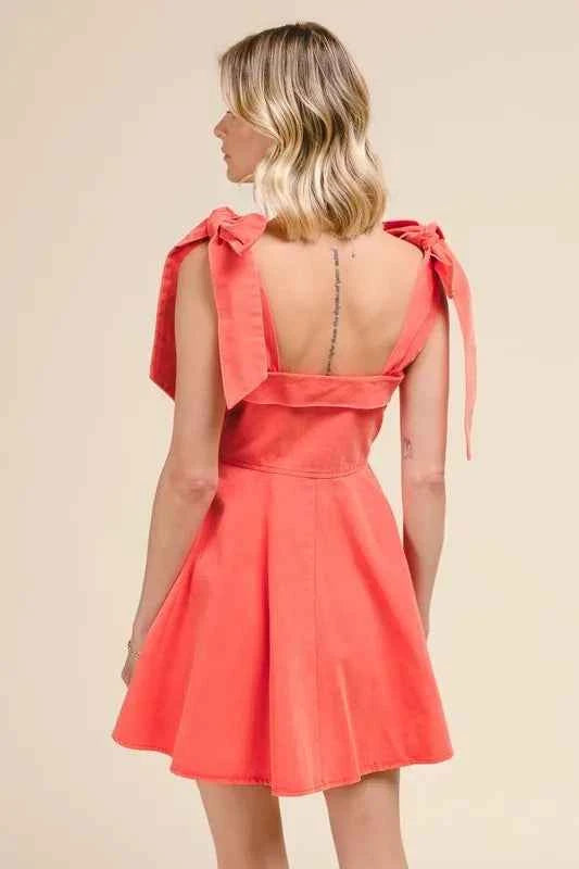 SO ME Fit and Flare Washed Gameday Dress