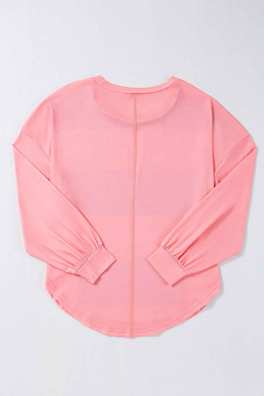 Light Blue Colorblock Drop Sleeve Round Neck Top