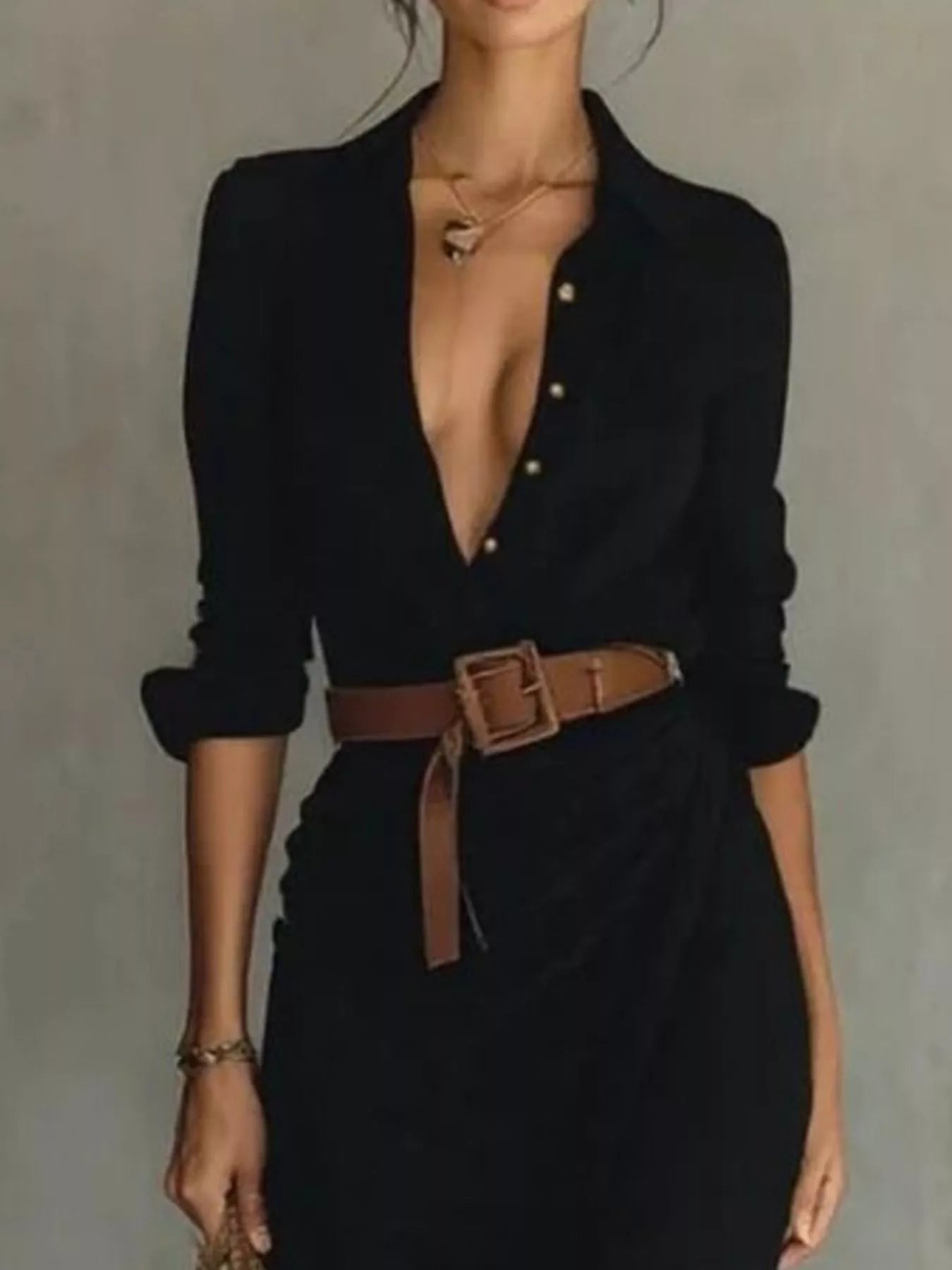 Ruched Long Sleeve Maxi Dress by Shopiebay