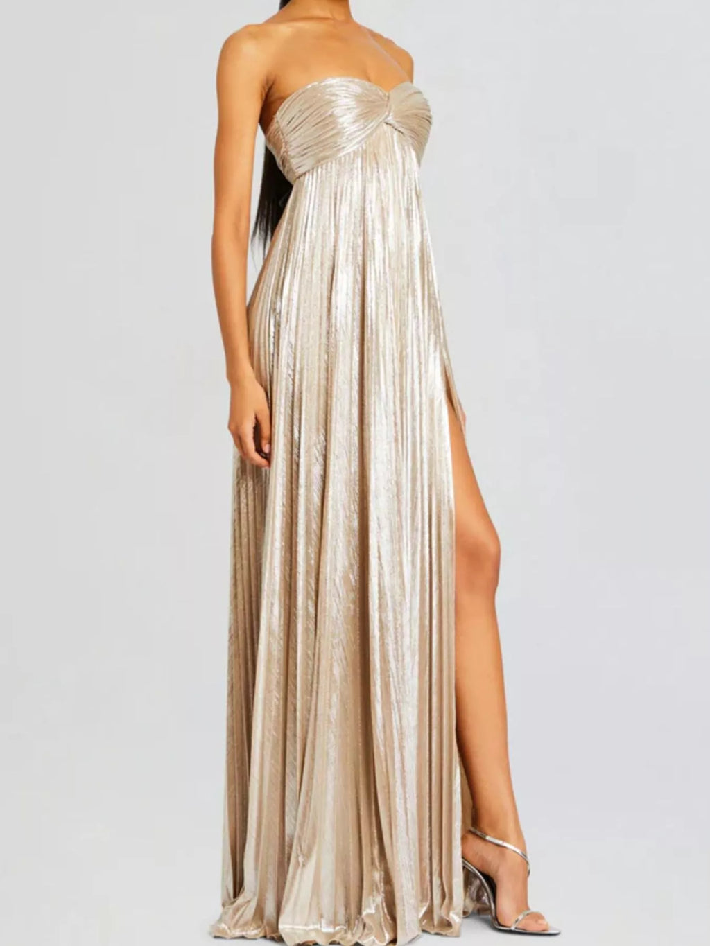 Split Sweetheart Neck Tube Maxi Dress by Shopiebay