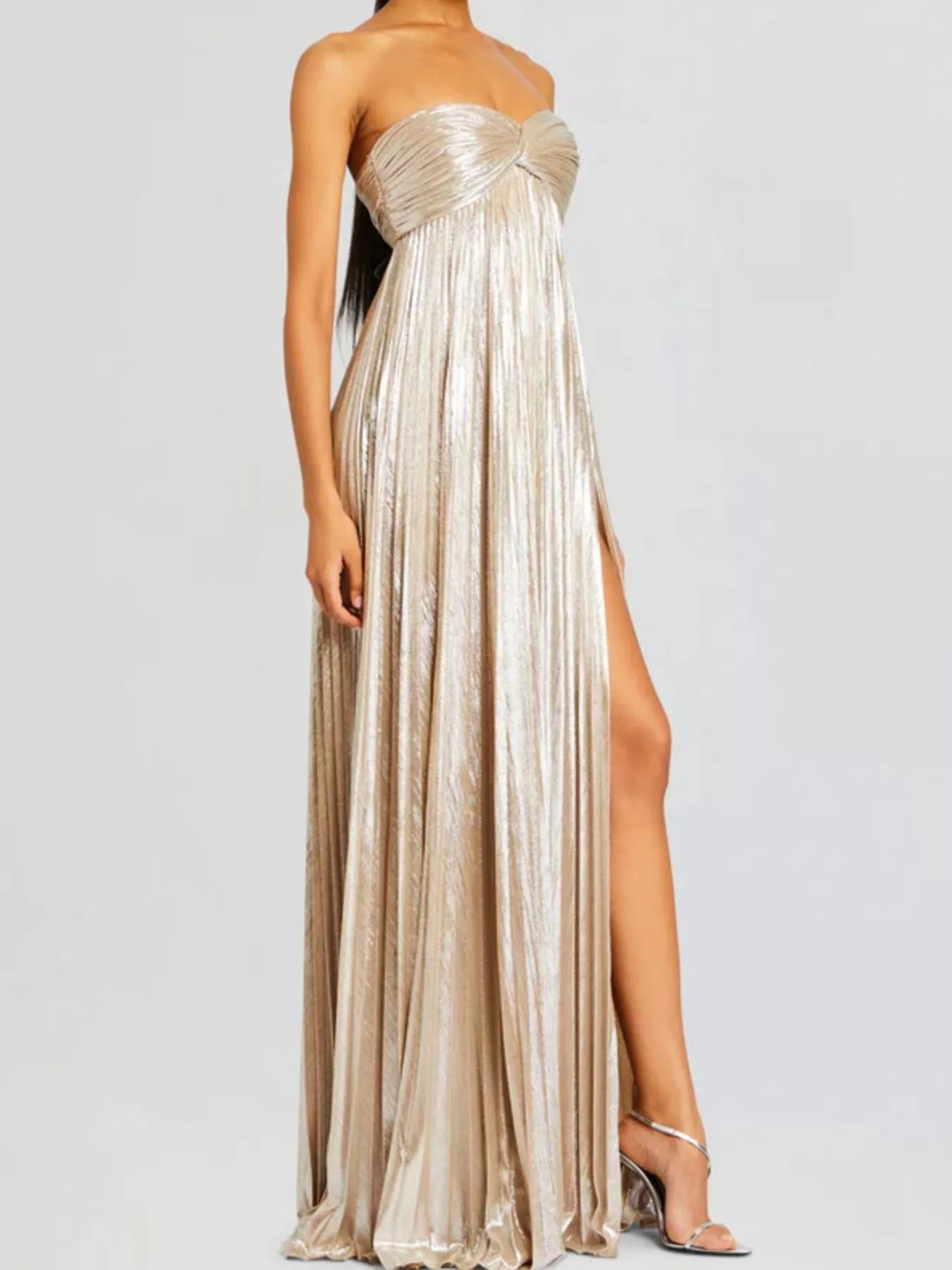 Split Sweetheart Neck Tube Maxi Dress by Shopiebay