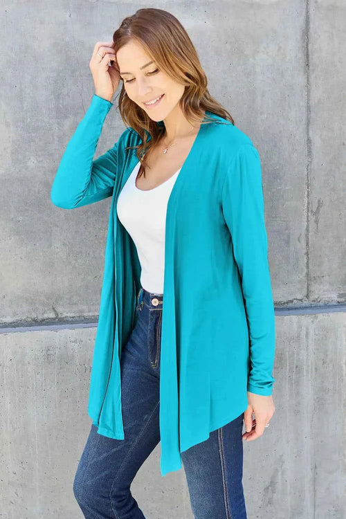 Basic Bae Full Size Open Front Long Sleeve Cardigan by Wild and Free Boutique