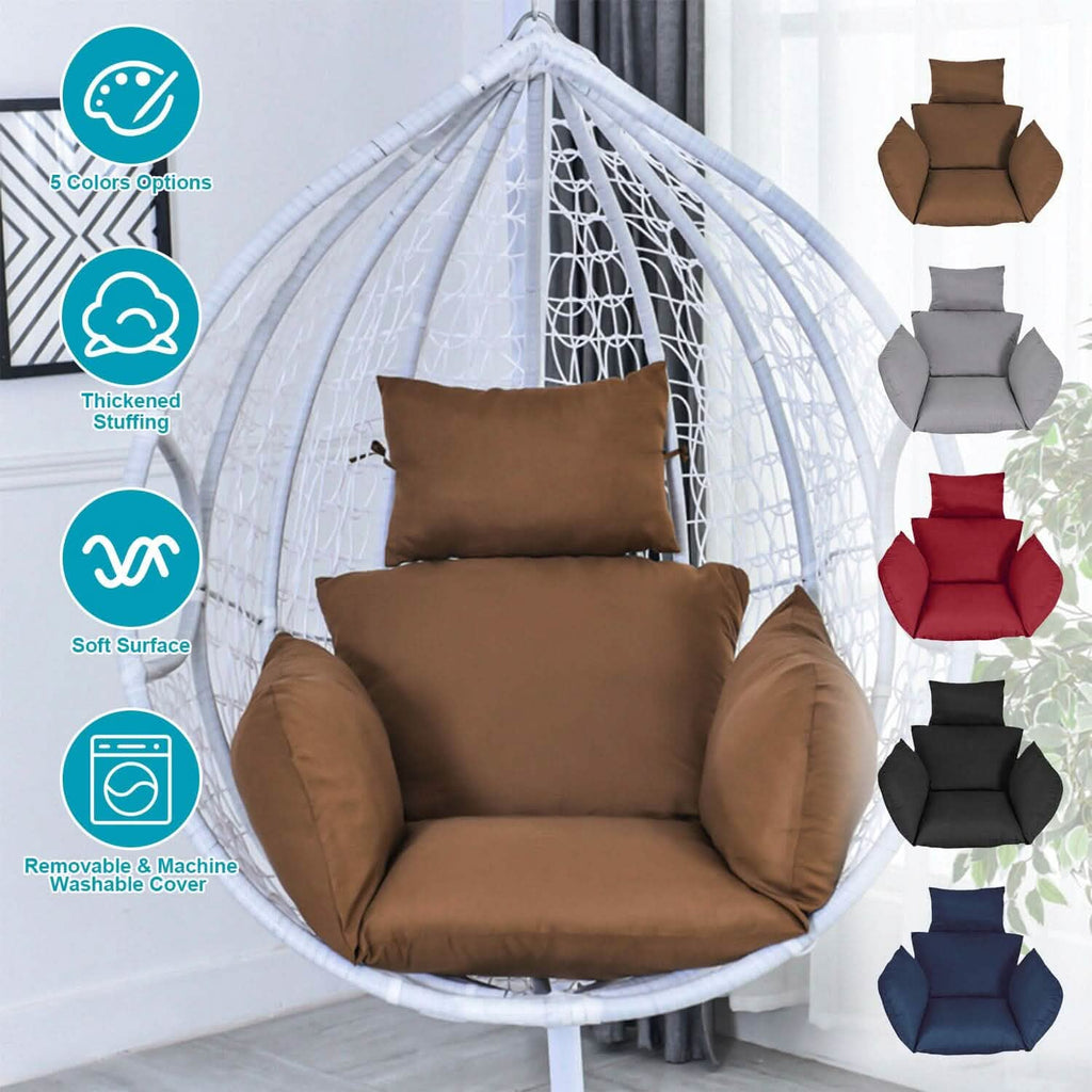 Egg Chair Hanging Basket Seat Cushion with Headrest by DailySale