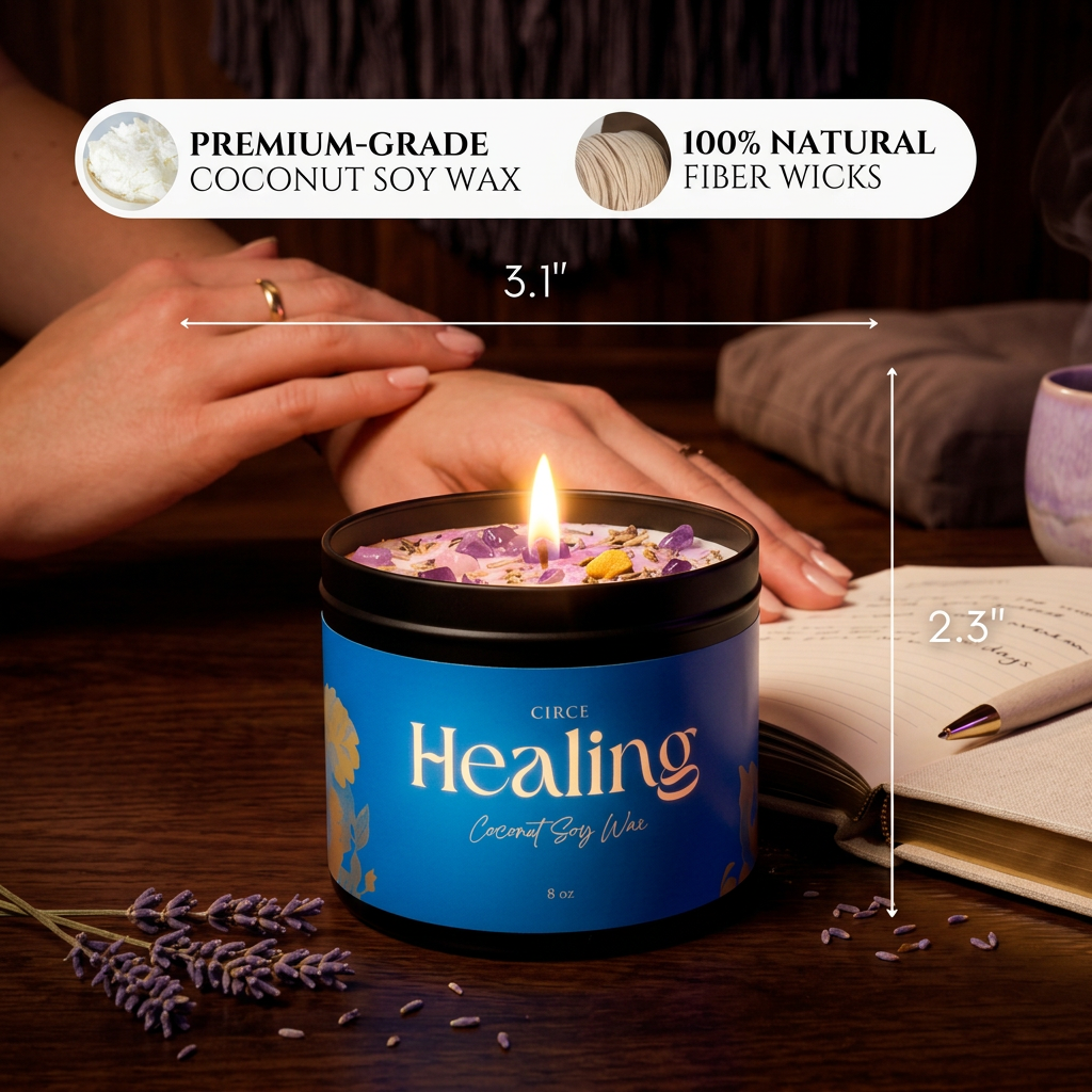 Healing Ritual Candle — 8‑oz Recovery & Wellness Candle by Circe Boutique