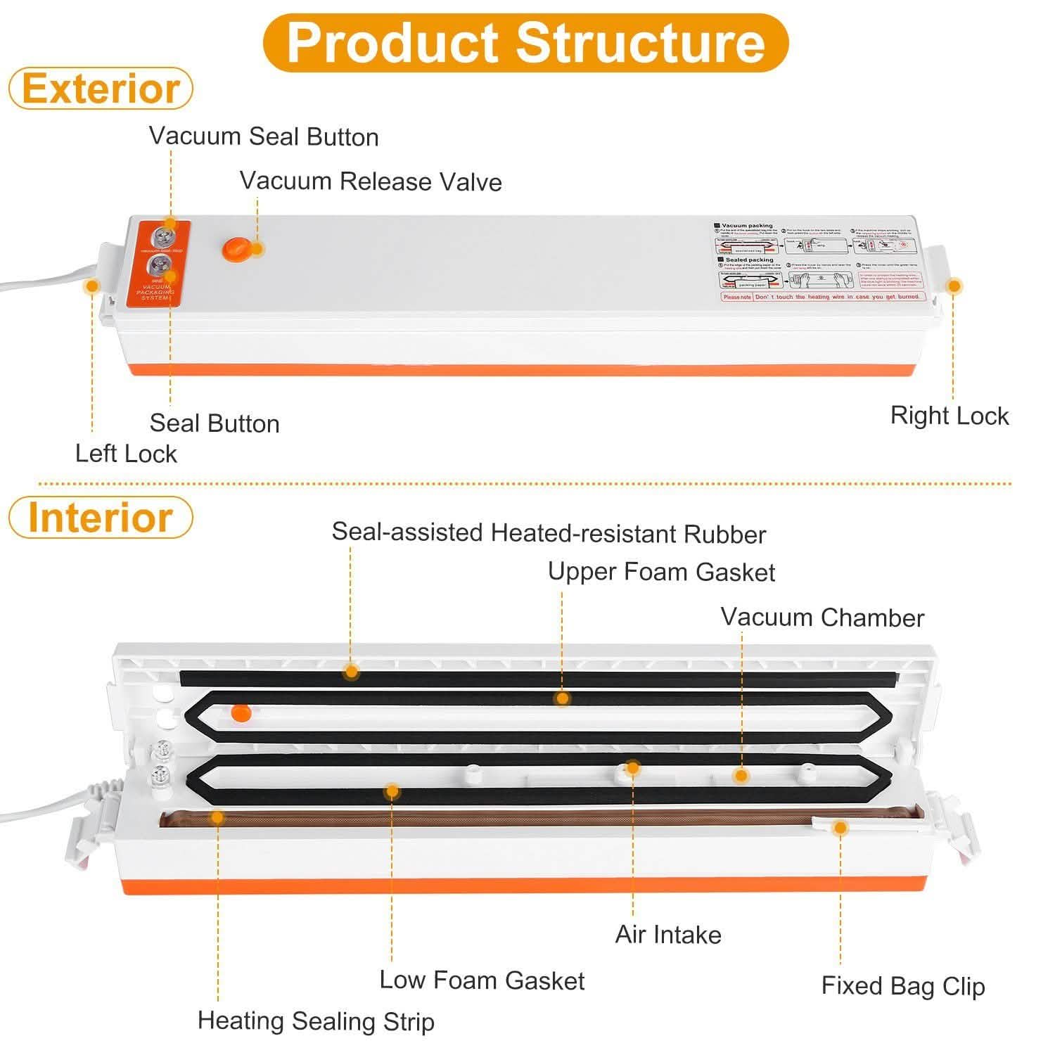 Electric Food Vacuum Sealer Machine by DailySale