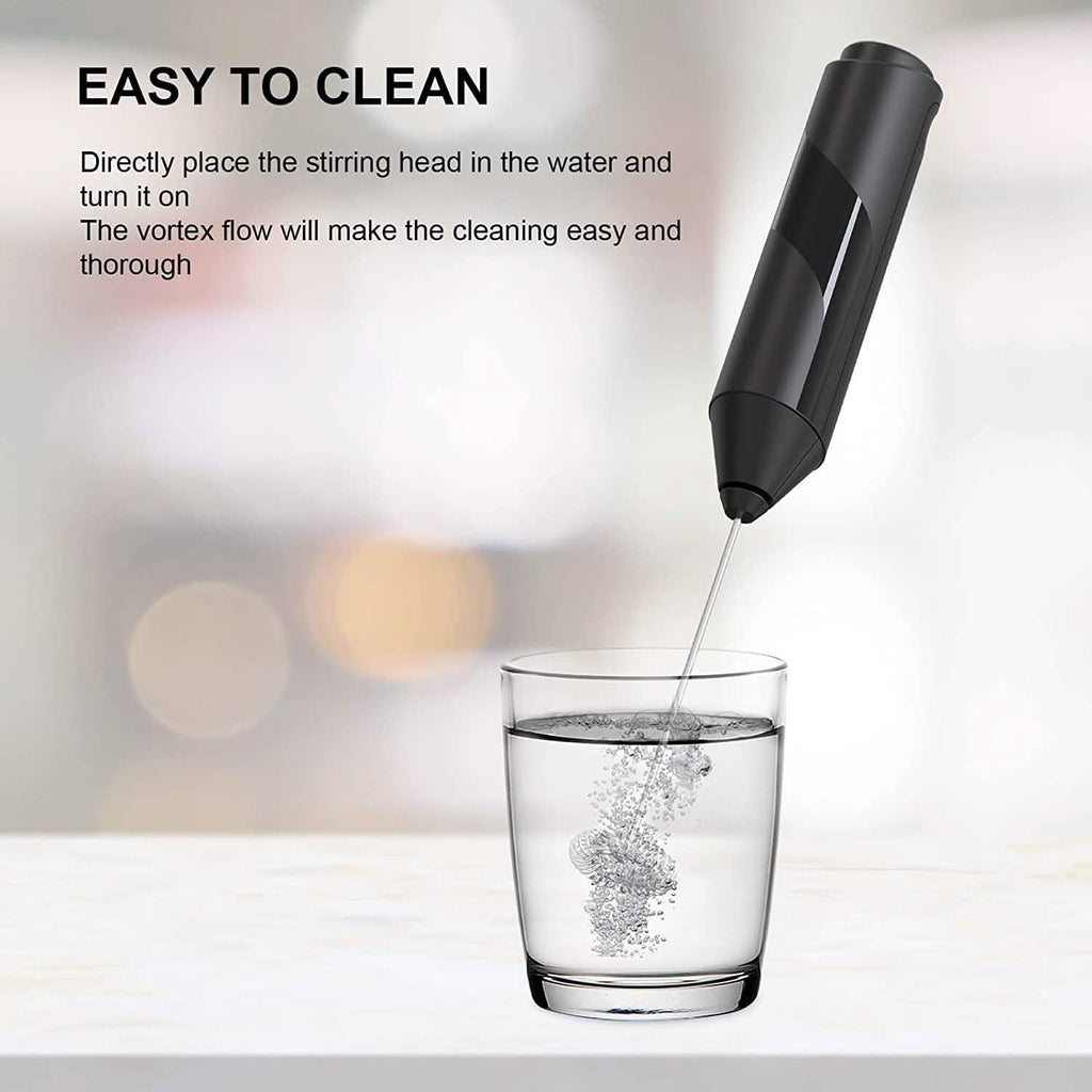 Electric Milk Frother Handheld with Stainless Steel Stand by DailySale