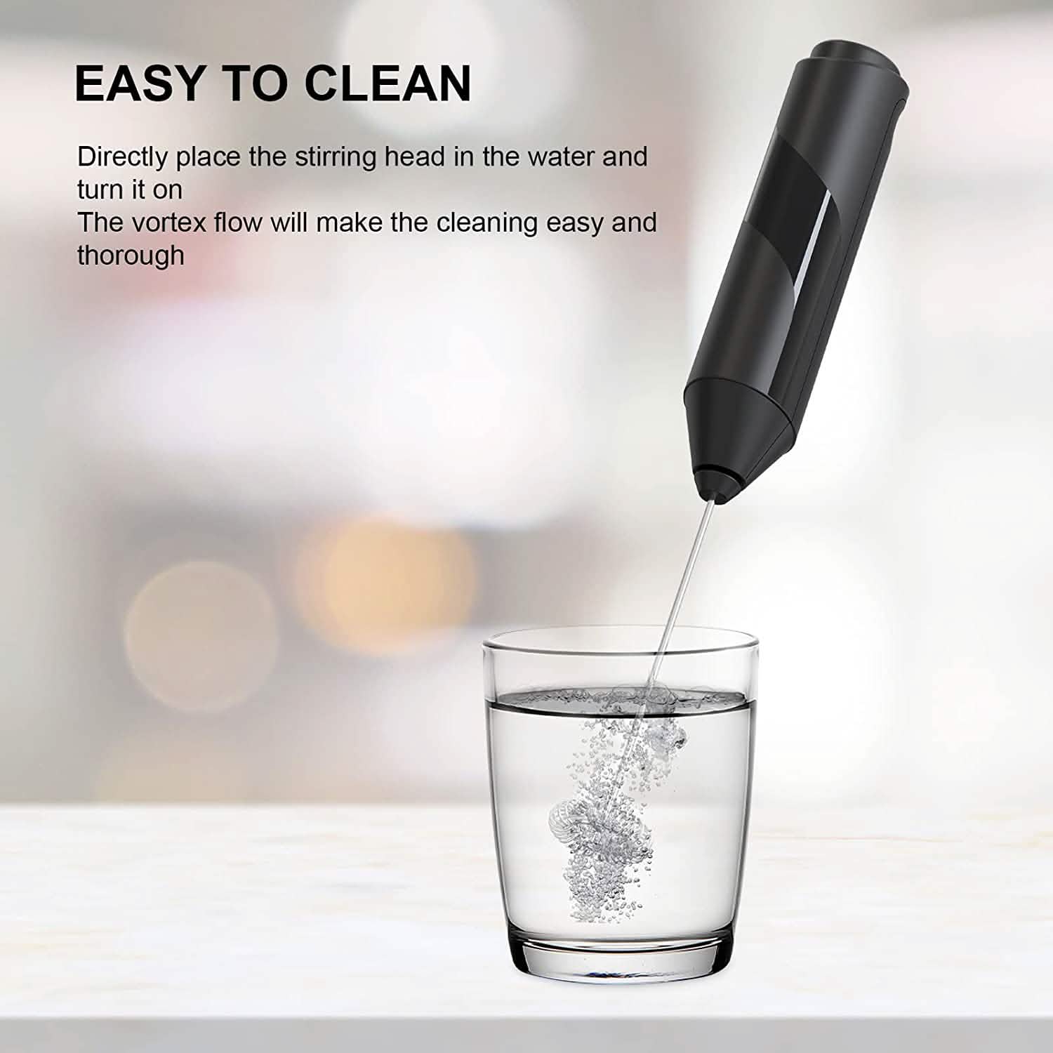 Electric Milk Frother Handheld with Stainless Steel Stand by DailySale