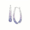 Elegant Dual Tone Gradient Glitter Hoop Earrings by DailySale