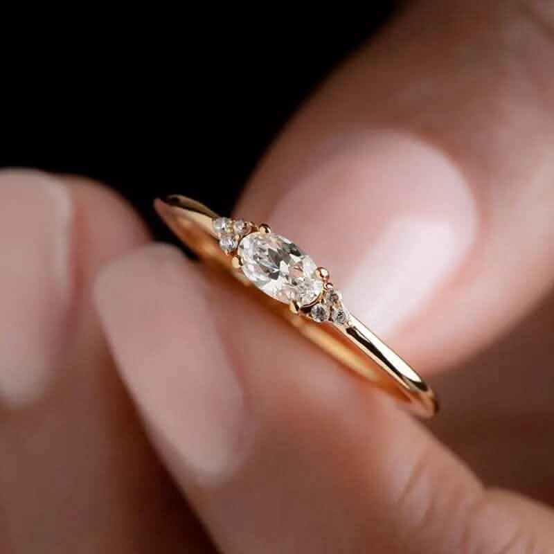 Elegant Gold-Plated Ring with Sparkling Zirconia by DailySale
