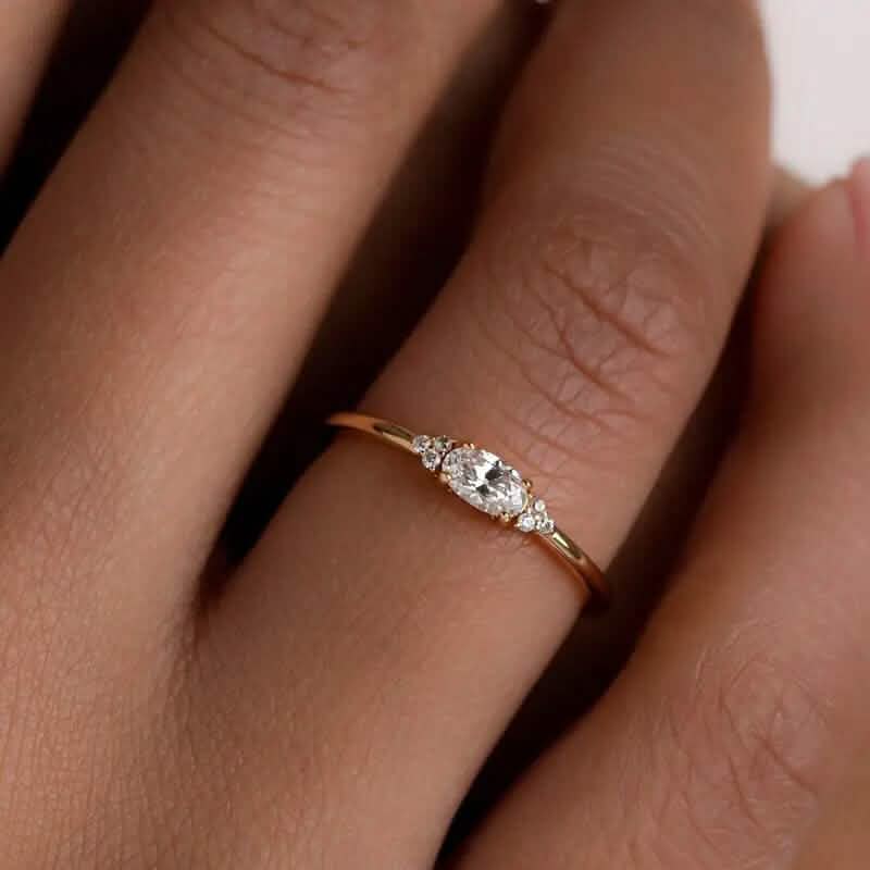 Elegant Gold-Plated Ring with Sparkling Zirconia by DailySale
