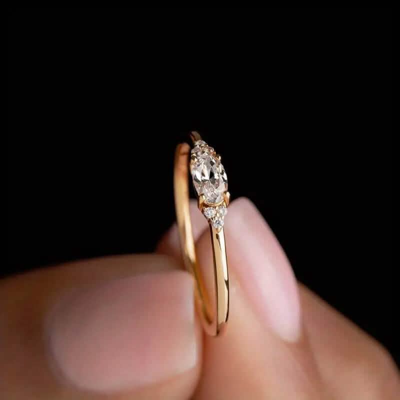 Elegant Gold-Plated Ring with Sparkling Zirconia by DailySale