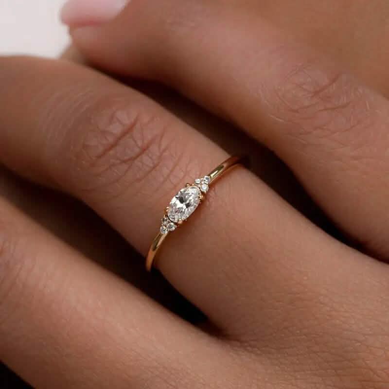 Elegant Gold-Plated Ring with Sparkling Zirconia by DailySale