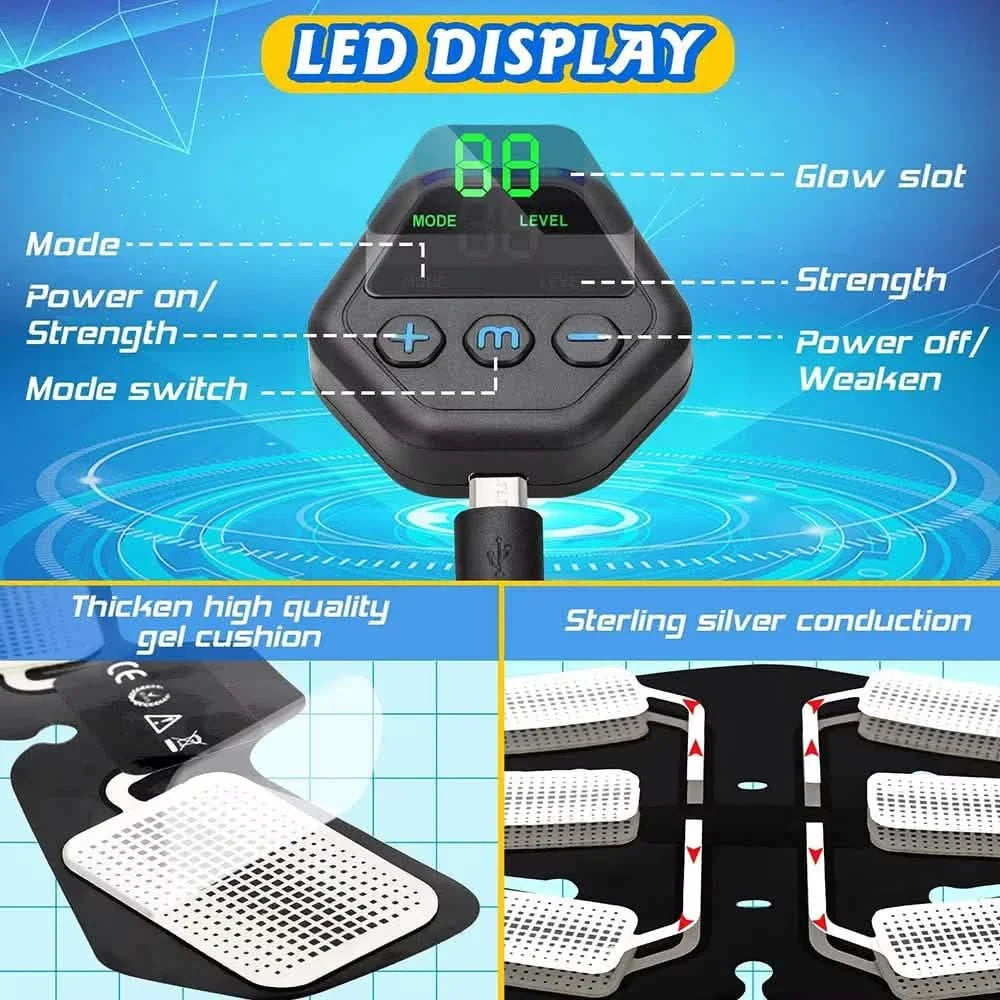 EMS Muscle Stimulator LCD Screen USB Rechargeable Portable Trainer by DailySale