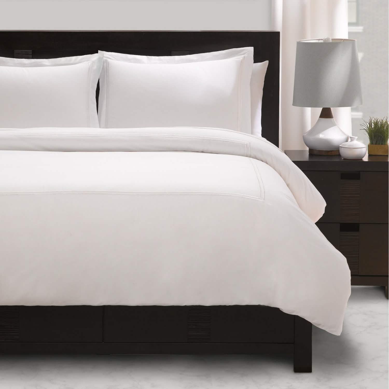 Exquisite Hotel Satin Stitched 100% Cotton Percale Duvet Set by DailySale