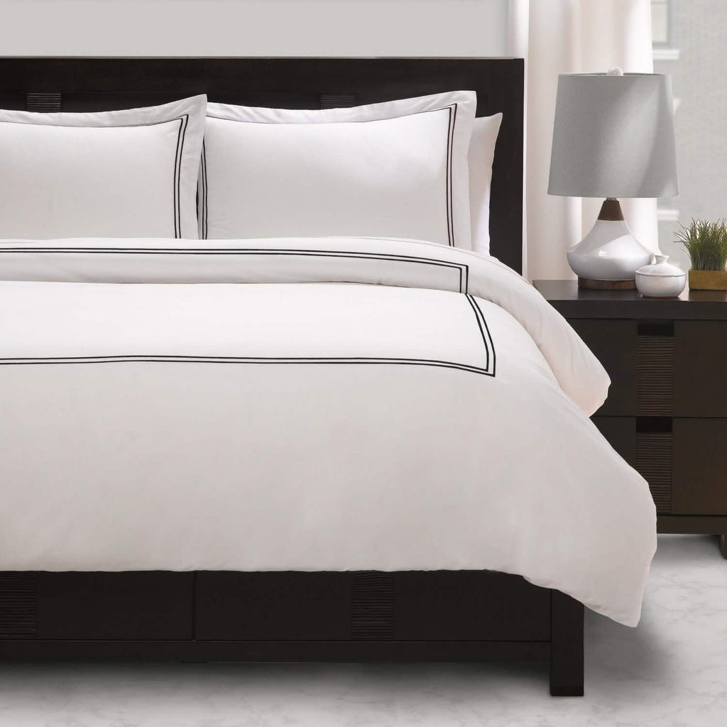 Exquisite Hotel Satin Stitched 100% Cotton Percale Duvet Set by DailySale