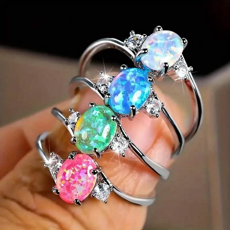 Exquisite Oval Artificial Opal Rings by DailySale
