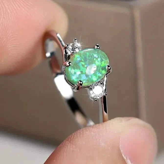 Exquisite Oval Artificial Opal Rings by DailySale