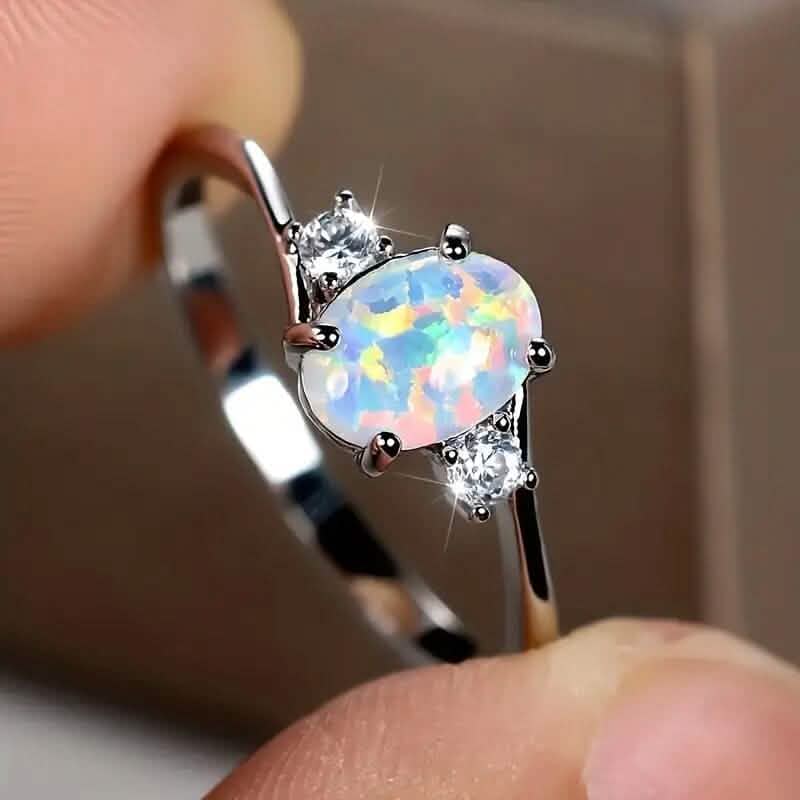 Exquisite Oval Artificial Opal Rings by DailySale