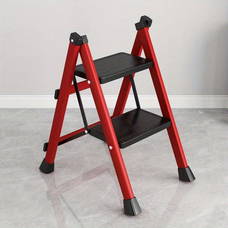 Heavy-Duty 2-Step Folding Ladder – Metal A-Frame with Non-Slip Steps by DailySale