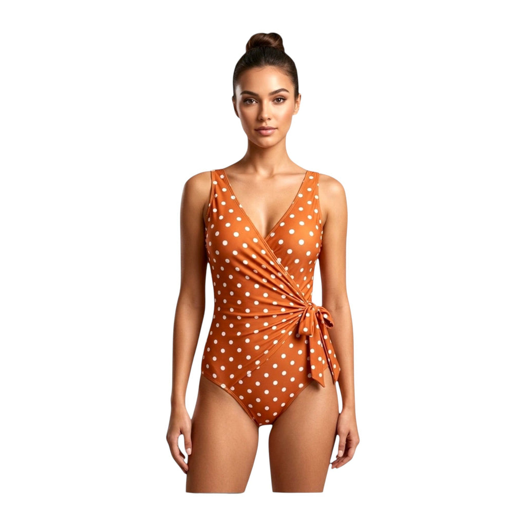 F1802-Bric/Wht Dot by MARINA WEST SWIM