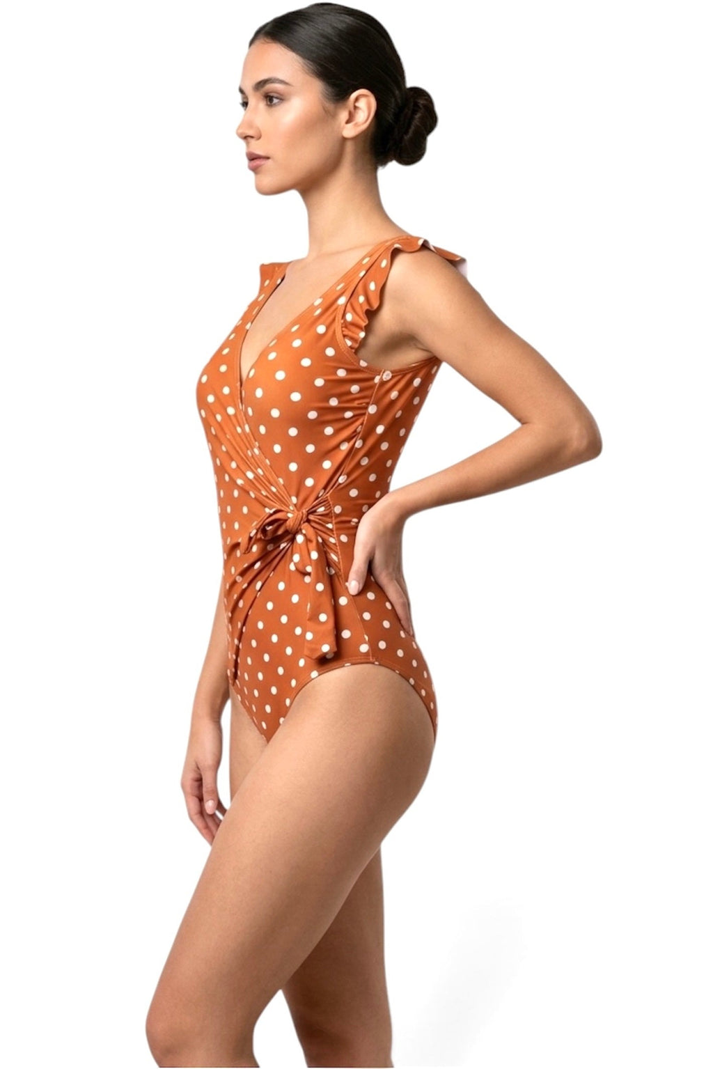 F1802-Bric/Wht Dot by MARINA WEST SWIM