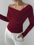 Long Sleeve Asymmetrical Blouse