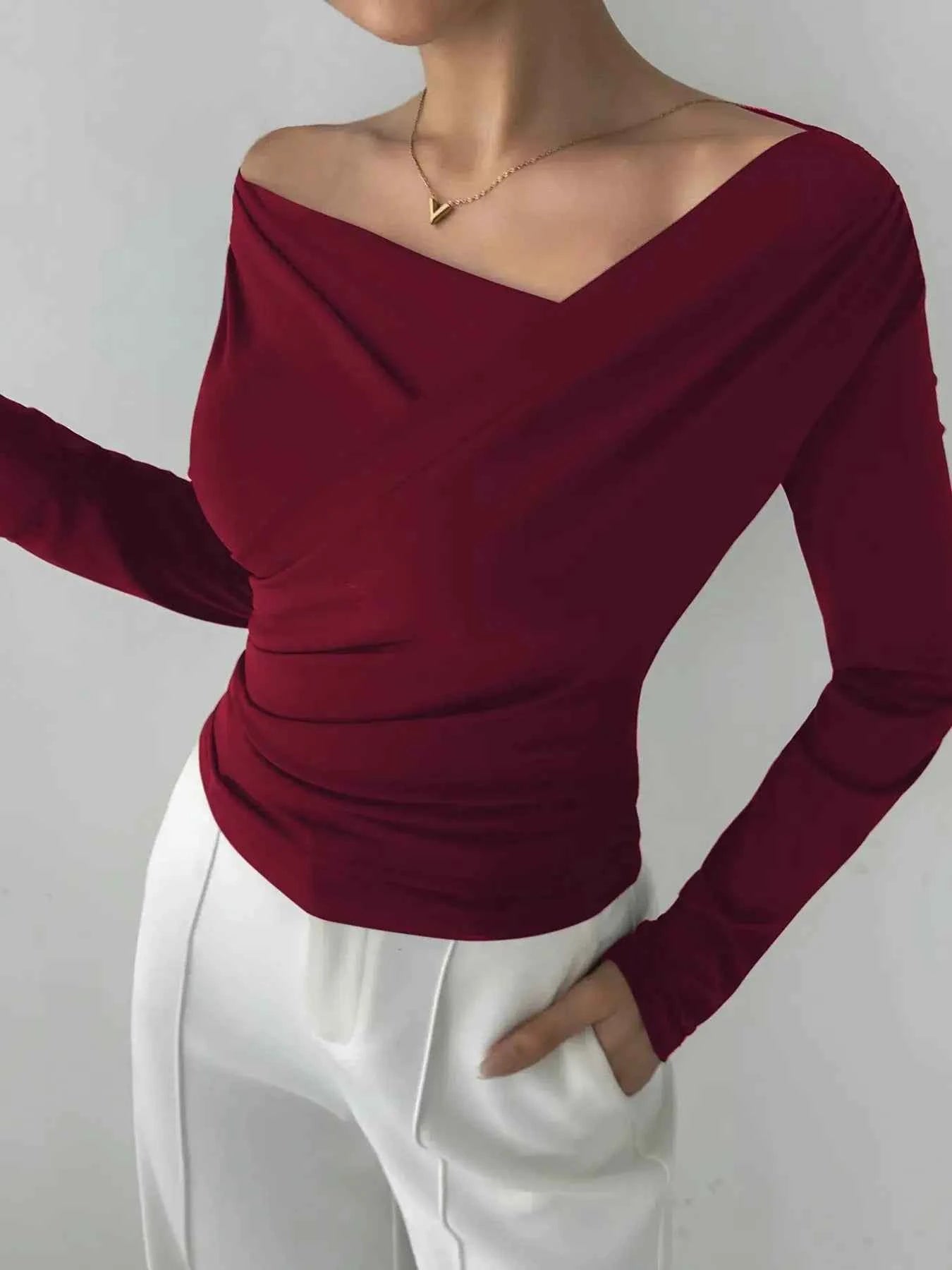 Long Sleeve Asymmetrical Blouse