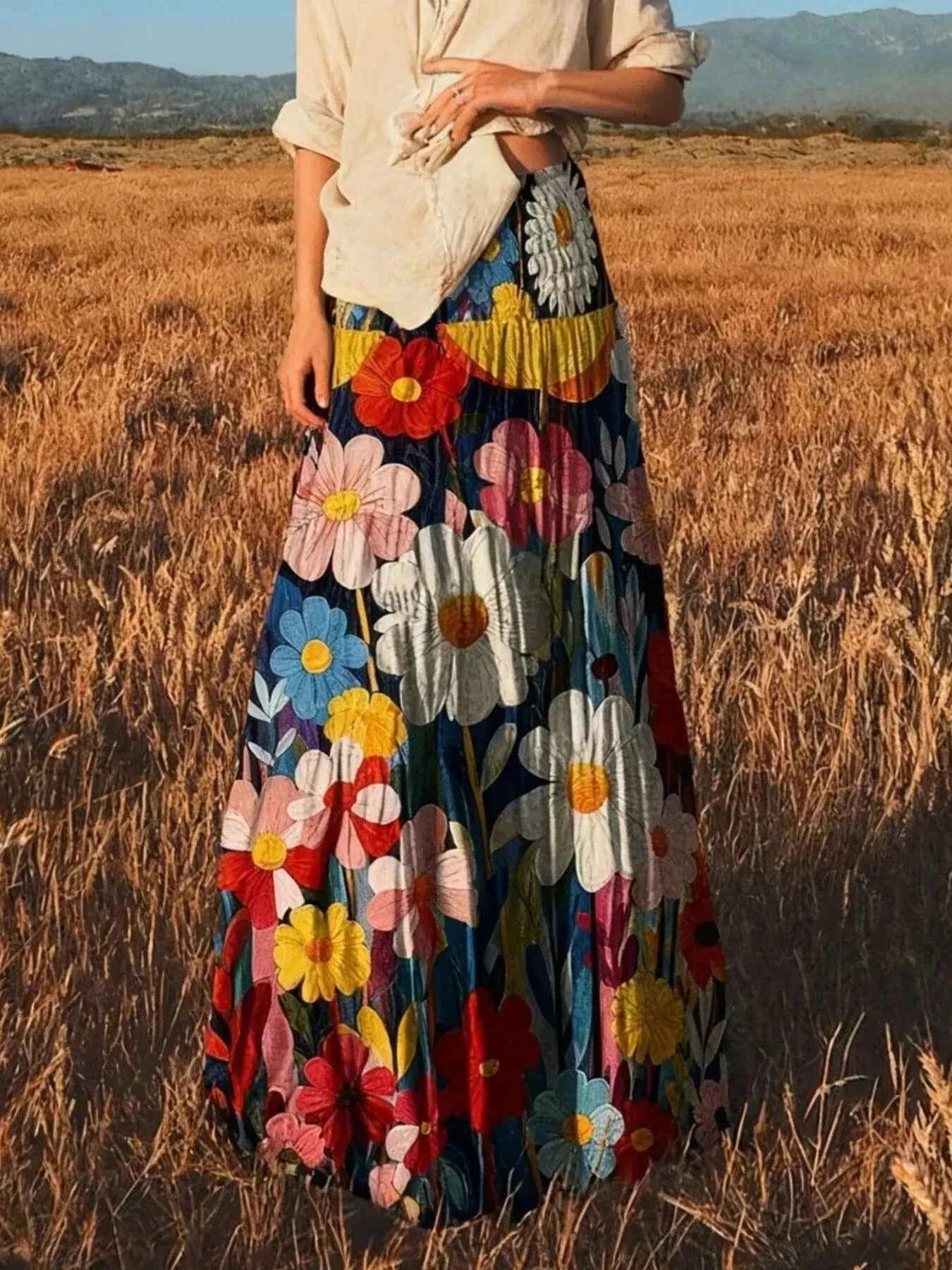 Flowy Floral Maxi Skirt
