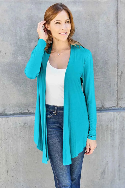 Basic Bae Full Size Open Front Long Sleeve Cardigan by Wild and Free Boutique