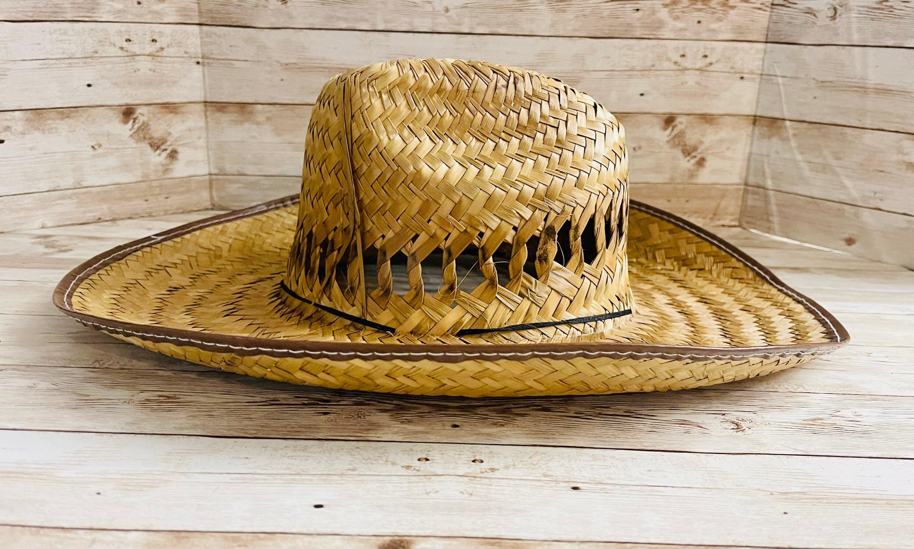 Cowboy Mexican Palm Leaf Straw Hat Sombrero Vaquero Artesanal de Palma by Chica Mexico