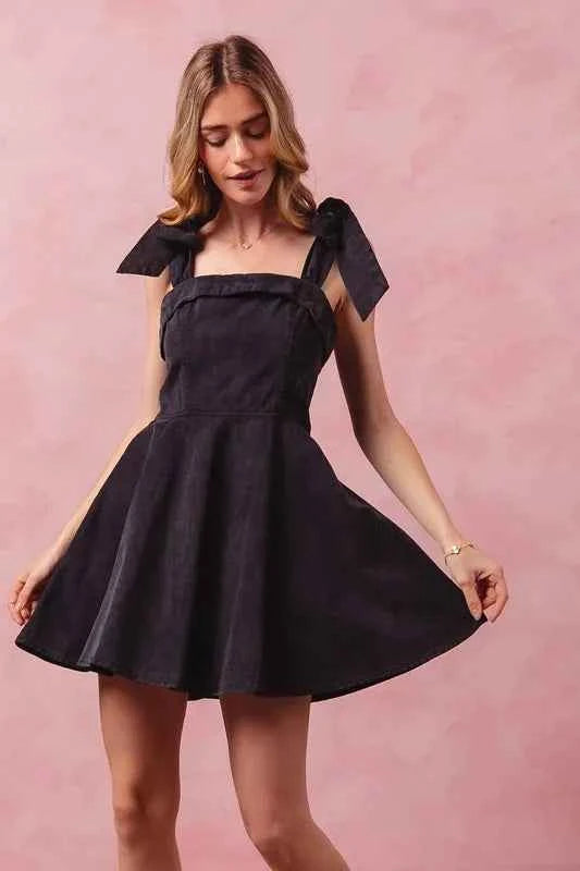 SO ME Fit and Flare Washed Gameday Dress