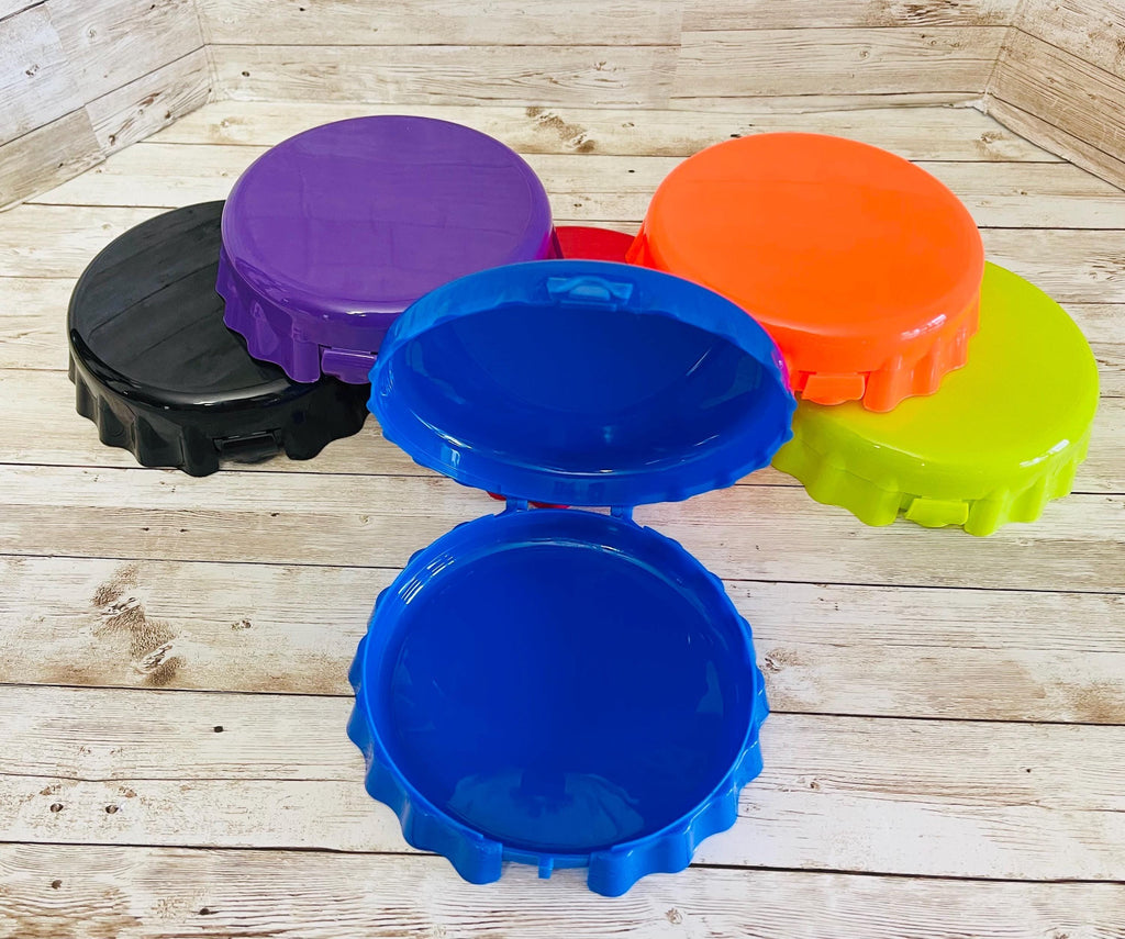Ficheros Corcholatas para Loteria oh Guardar Monedas Cork Plastic Containers to Store Items by Chica Mexico