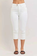Judy Blue High Waist Extended Waistband Capri Pants with Spade Pockets