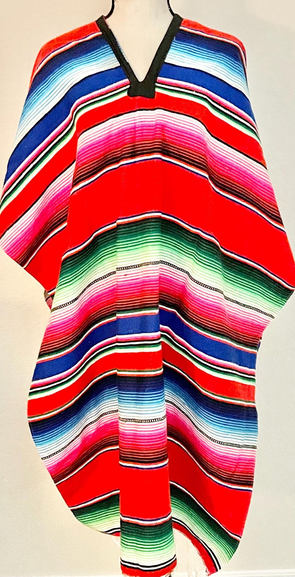 Adult Mexican Saltillo Poncho Sarape Poncho Sarape Saltillo Mexicano by Chica Mexico