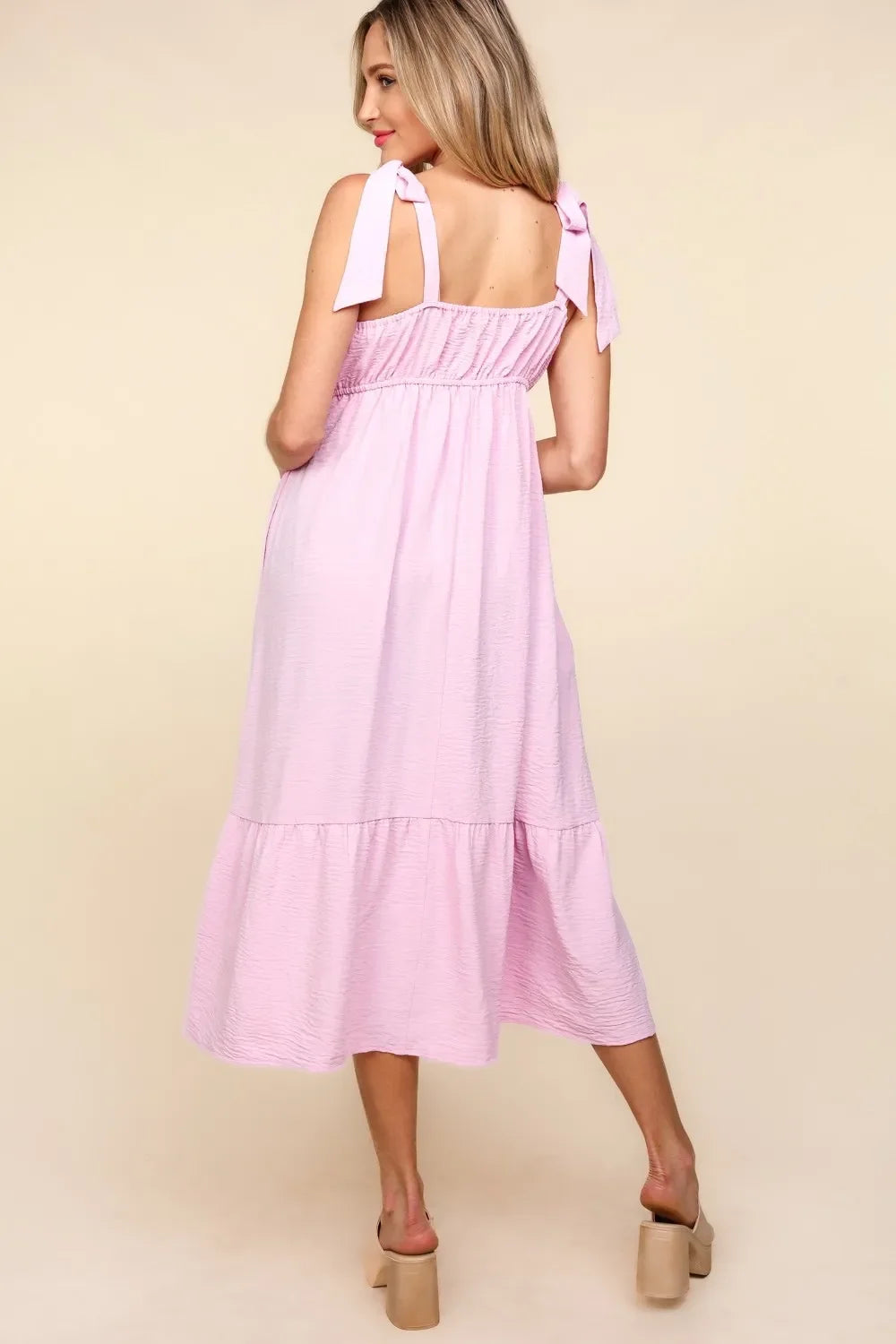 Haptics Crochet Lace Ruffle Hem Cami Midi Dress by Selvanelle