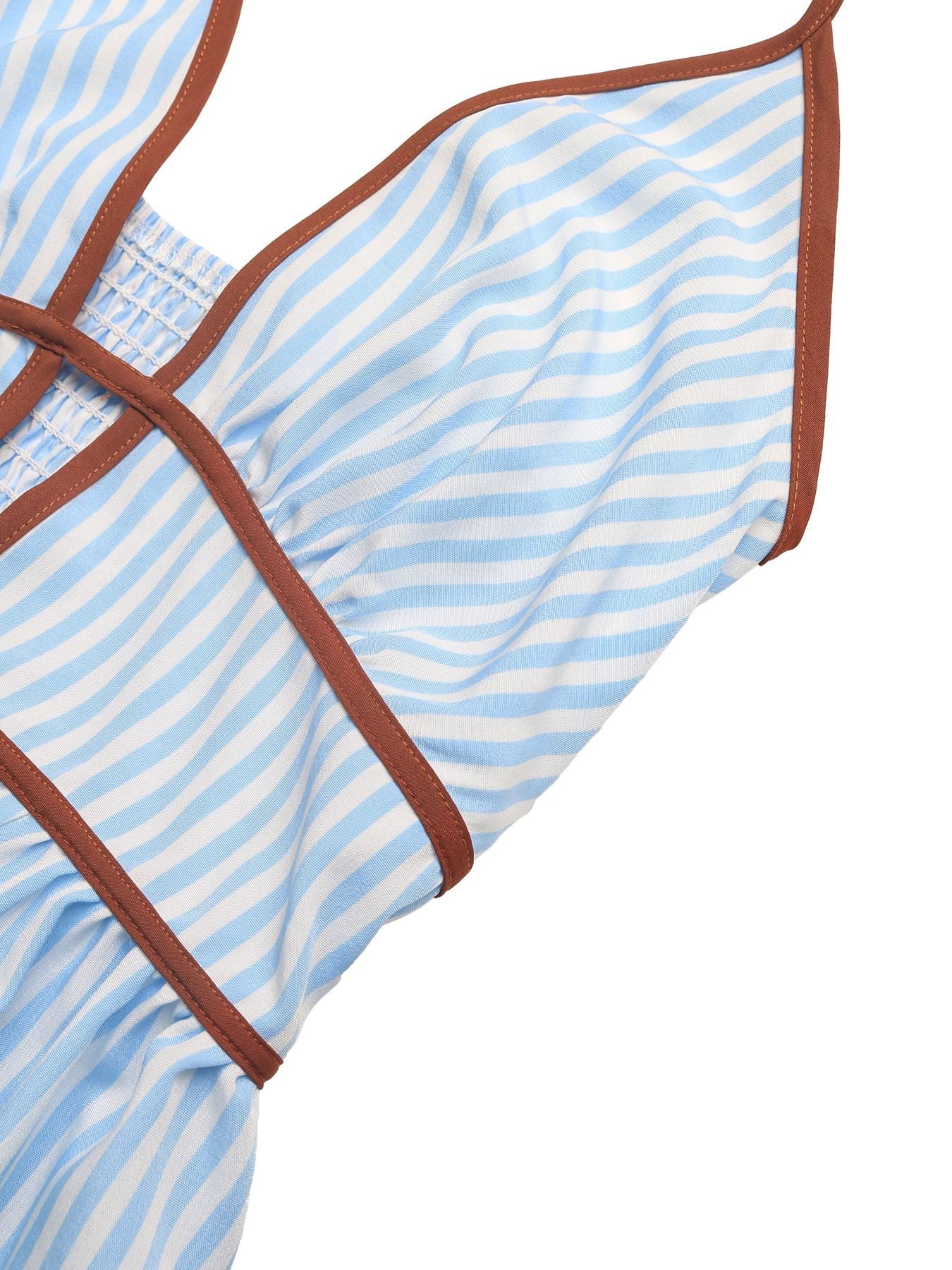 Striped Halter Neck Maxi Dress by Shopiebay