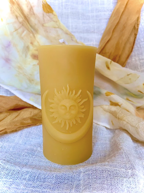 100% Beeswax Candle- Sun and Moon by Terra Cotta Botanical Boutique