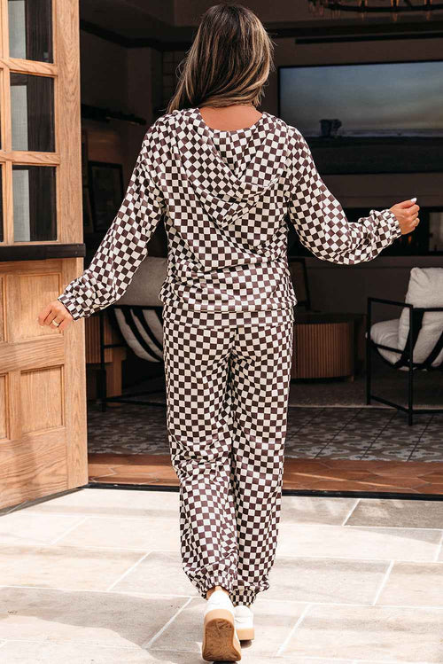 Black Athleisure Checkered 2pcs Pants Set by Wild and Free Boutique