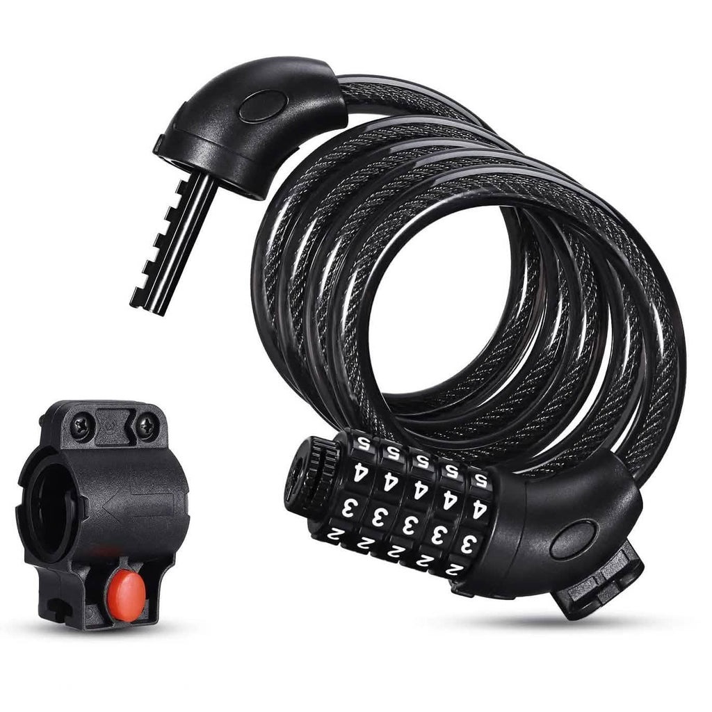 Famistar 4 Feet 5 Digit Resettable Combination Coiling Bike Chain Lock by DailySale