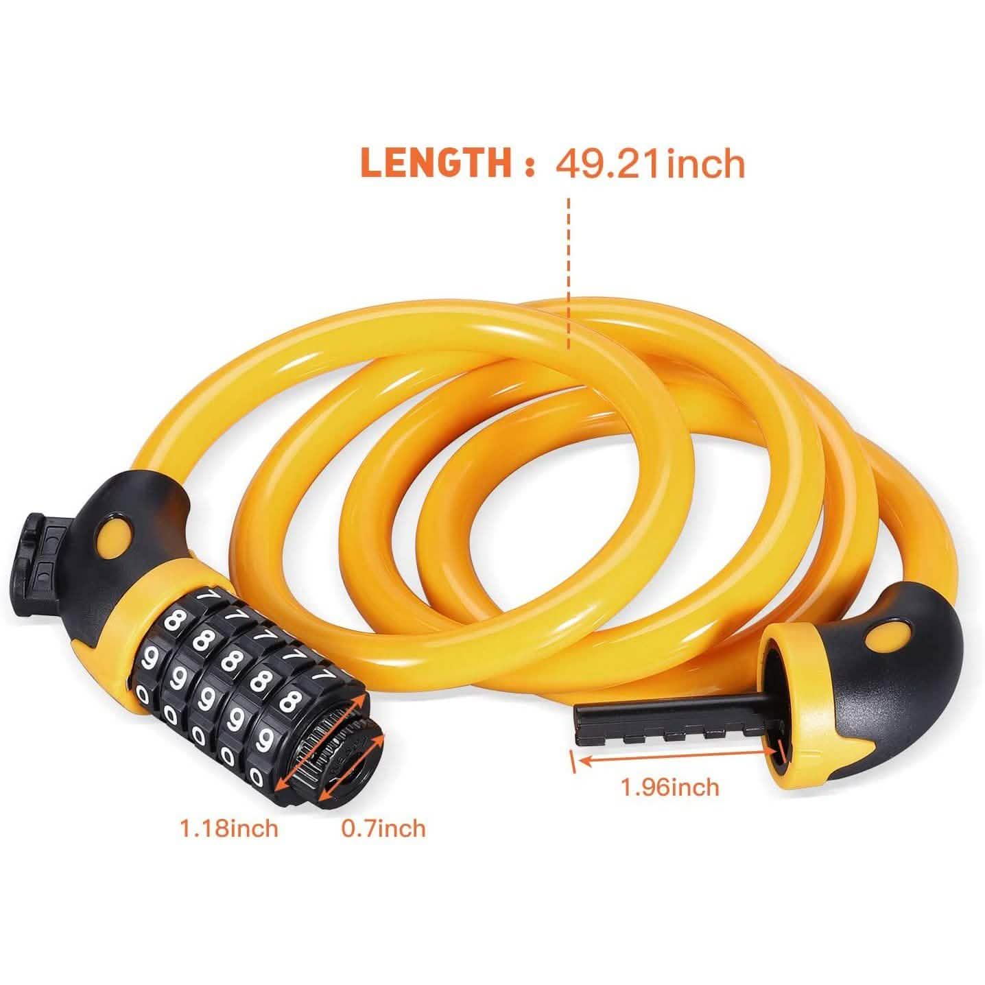 Famistar 4 Feet 5 Digit Resettable Combination Coiling Bike Chain Lock by DailySale