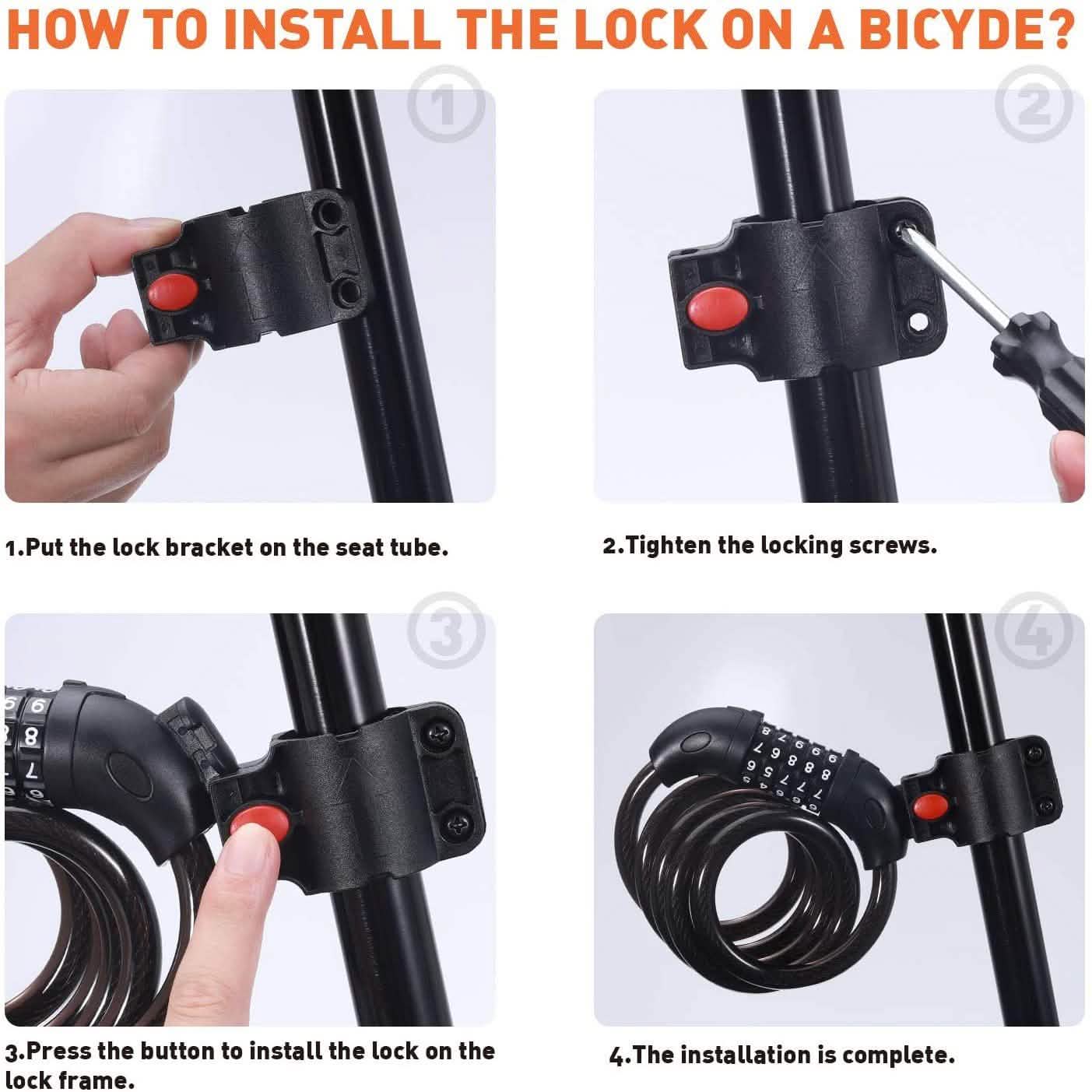 Famistar 4 Feet 5 Digit Resettable Combination Coiling Bike Chain Lock by DailySale